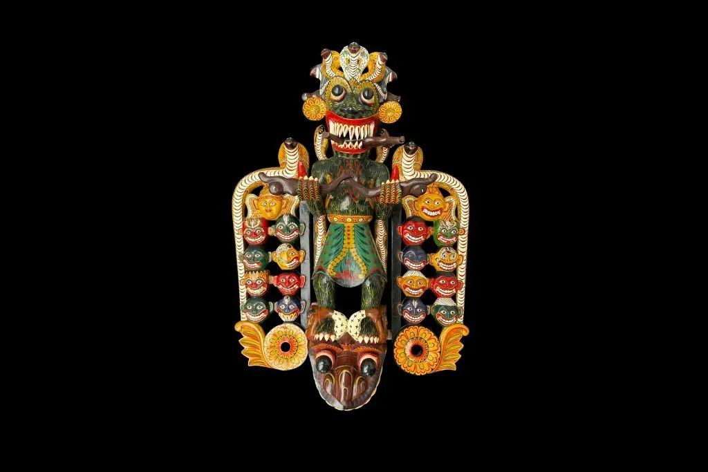 Mahakola Demon & Sanni Demons — artifact at Ariyapla Mask Museum