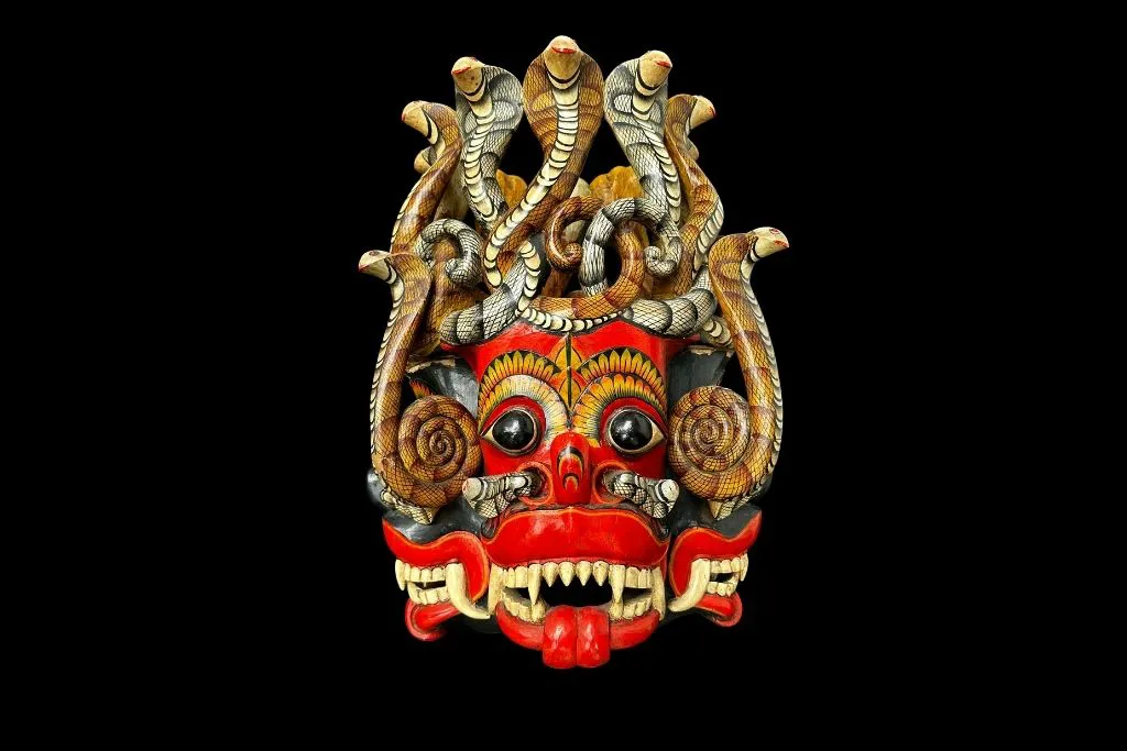 Lokadhipathi Raksha — artifact at Ariyapla Mask Museum